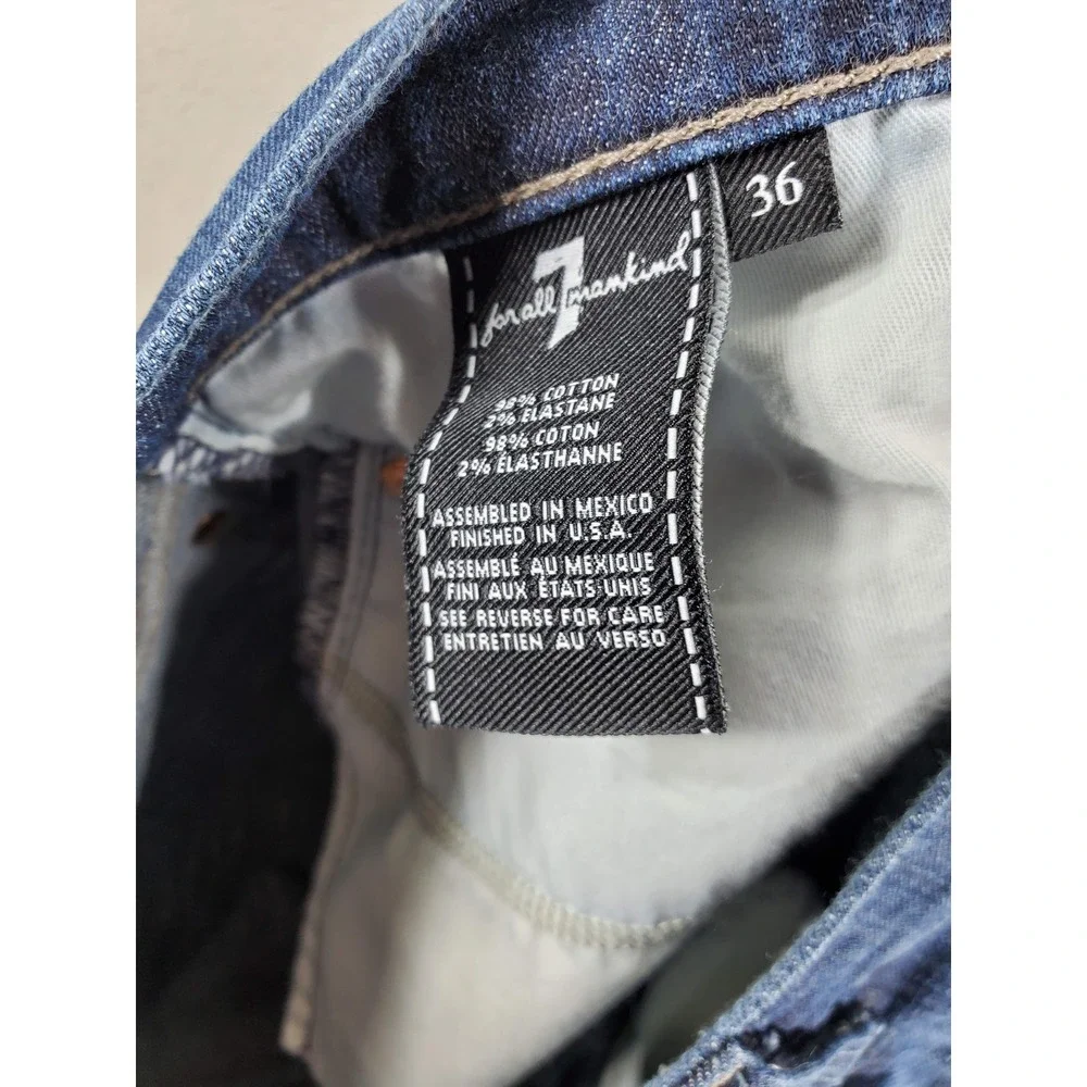7 For All Mankind Austyn Jeans Men 36x32 Blue Relaxed Straight Dark Wash Stretch